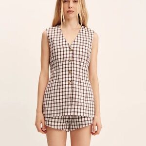 Posse Brown & White Lori Vest Top NWT